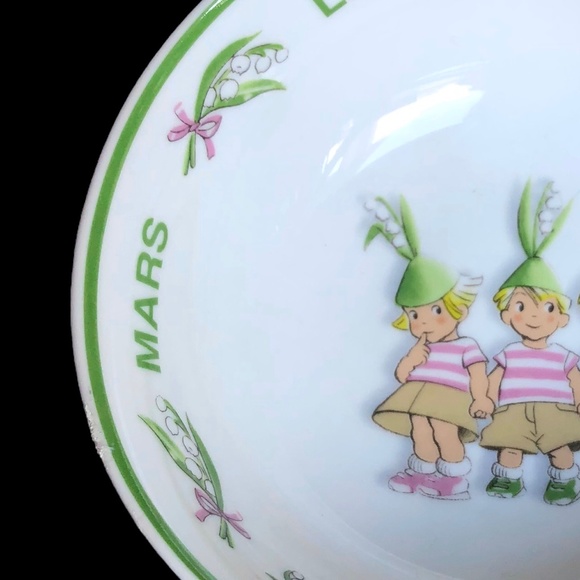 Guy Degrenne The Triplets Spring Porcelain Bowl Children - Picture 4 of 6